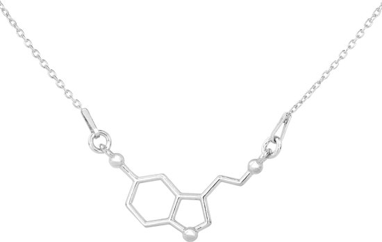 ARLIZI 1538 Ketting Serotonine Molecuul Hanger - Dames - 925 Zilver - 44 cm