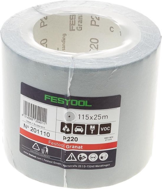 Festool Schleifrolle GRANAT P240 – 115 Mm Breit, 25 M Lang, Für Handschliff Und Lacke