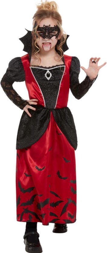 SMIFFYS - Gemaskerde gothic vampier outfit voor meisjes - jaar) - Kinderkostuums