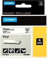 DYMO Rhino industriële Vinyl Labels | 12 mm x 5,5 m | zwarte afdruk op wit | zelfklevende labels voor Rhino & LabelManager labelprinters