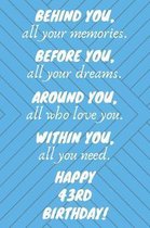 Behind You All Your Memories Before You All Your Dreams Happy 43rd Birthday