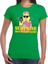 Fout paas t-shirt groen surprise motherfucker voor dames 2XL