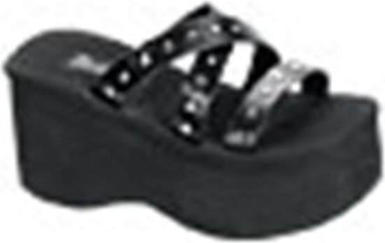 DemoniaCult - FUNN-19 Slippers - US 10 - 40 Shoes - Zwart