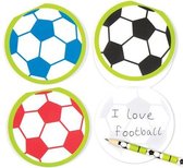 Schoolset met voetbalnotitieblokjes voor kinderen – een leuke vuller voor uitdeelzakjes voor kinderen (6 stuks per verpakking)