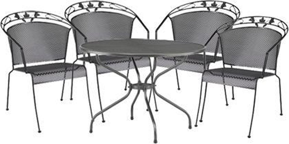 Kettler tuinset tafel strekmetaal en 4 Toledo stoelen | bol.com