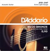 D'Addario EJ10 10-47 80/20 Bronze Extra Light - Akoestische gitaarsnaren