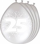 Ballonnen 25 Zilver Metallic 30cm 8 stuks