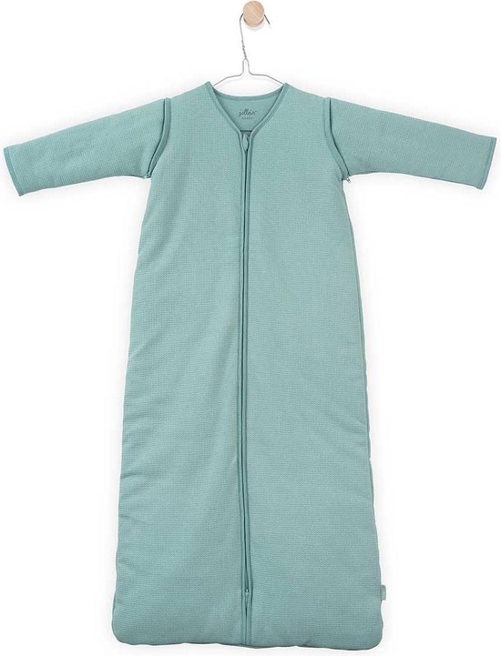 Jollein Tiny waffle Padded Babyslaapzak met afritsbare mouw - 90cm soft green