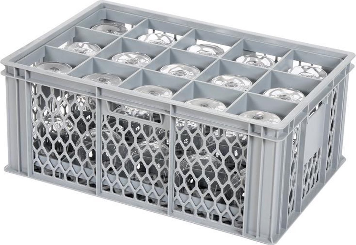 Glazenkrat - voor 15 glazen - max. glashoogte 222 mm - max. Ø 106mm