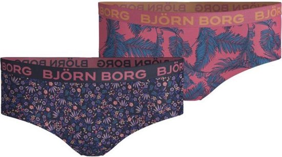 Björn Borg Tiny flower & bb NY Palmleaf meisjes ondergoed - 2pack - multi/bloemen/roze/veren - Maat 122 - 128
