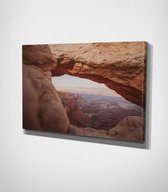 Mesa Arch Trail, Moab, United States - 100 x 70 cm - Landschap - Schilderij - Canvas - Slaapkamer - Wanddecoratie  - Slaapkamer - Foto op canvas