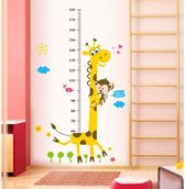 Groeimeter Giraffe Muursticker - Muursticker Kinderkamer - Dierensticker - Babykamer - Wanddecoratie - Muurdecoratie - Kinderkamer - Meetlat - Maatlat