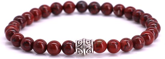 FortunaBeads Basic Red Agate Armband – Heren – Natuursteen – Large 20cm