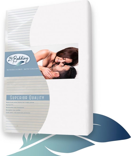 24-bedding - Duopak 2 stuks !! - Molton Matrasbeschermer - 80x220 cm - 100% katoen - Ademend & absorberend - verlengt de levensduur van uw matras
