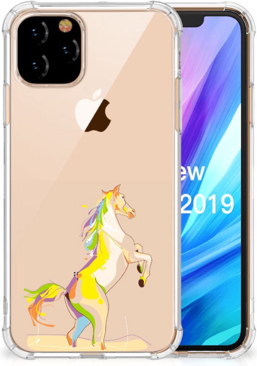 Apple iPhone 11 Pro Stevig Bumper Hoesje Horse Color