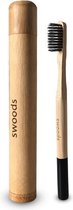 Swoods - Bamboe tandenborstel (zwart) (soft) en houder | Bamboo tandenborstel | Houtskool geïmpregneerd | 100% BPA-vrij