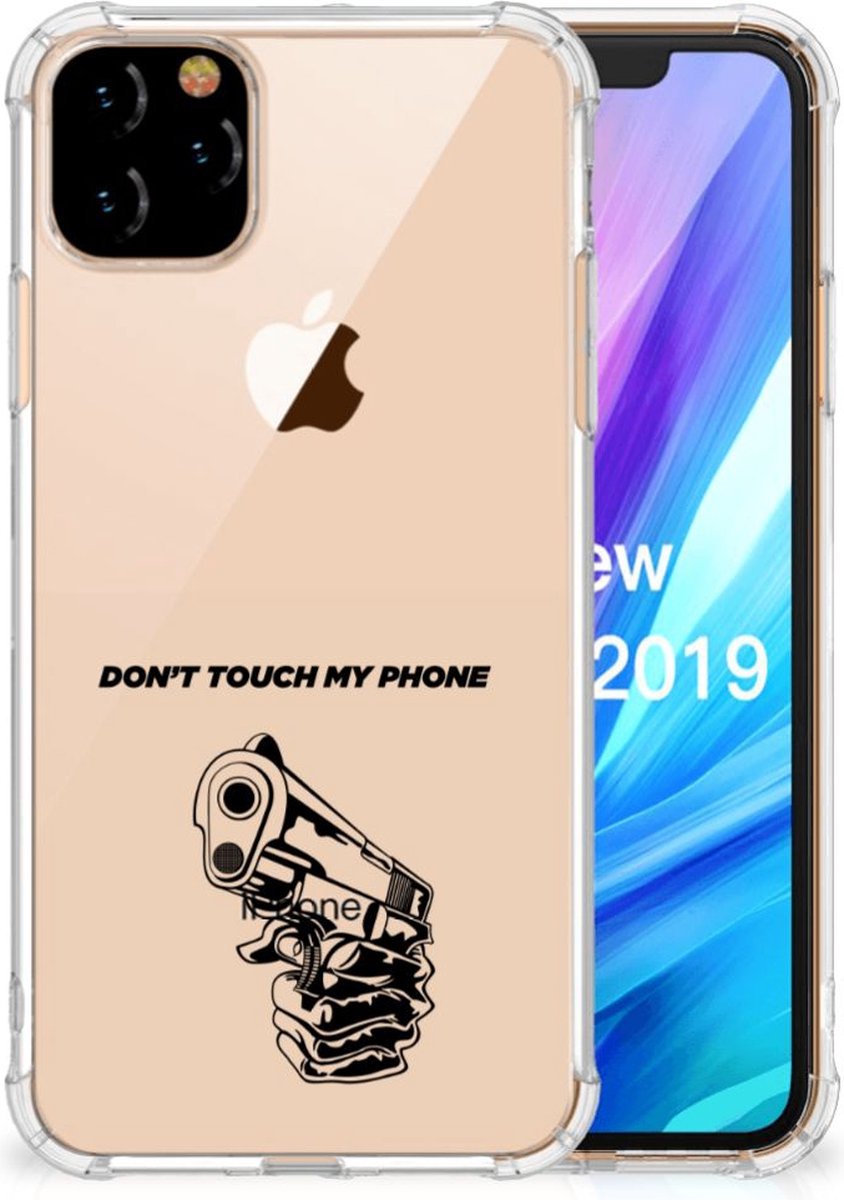 Apple iPhone 11 Pro Max Anti Shock Case Gun Don't Touch My Phone
