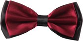 Dubbele Vlinderdas - Bordeaux Rood / Zwart