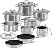 Rösle Keuken Elegance Globe Pannenset - RVS/Glas - Set van 10 Stuks - Zilver/Zwart