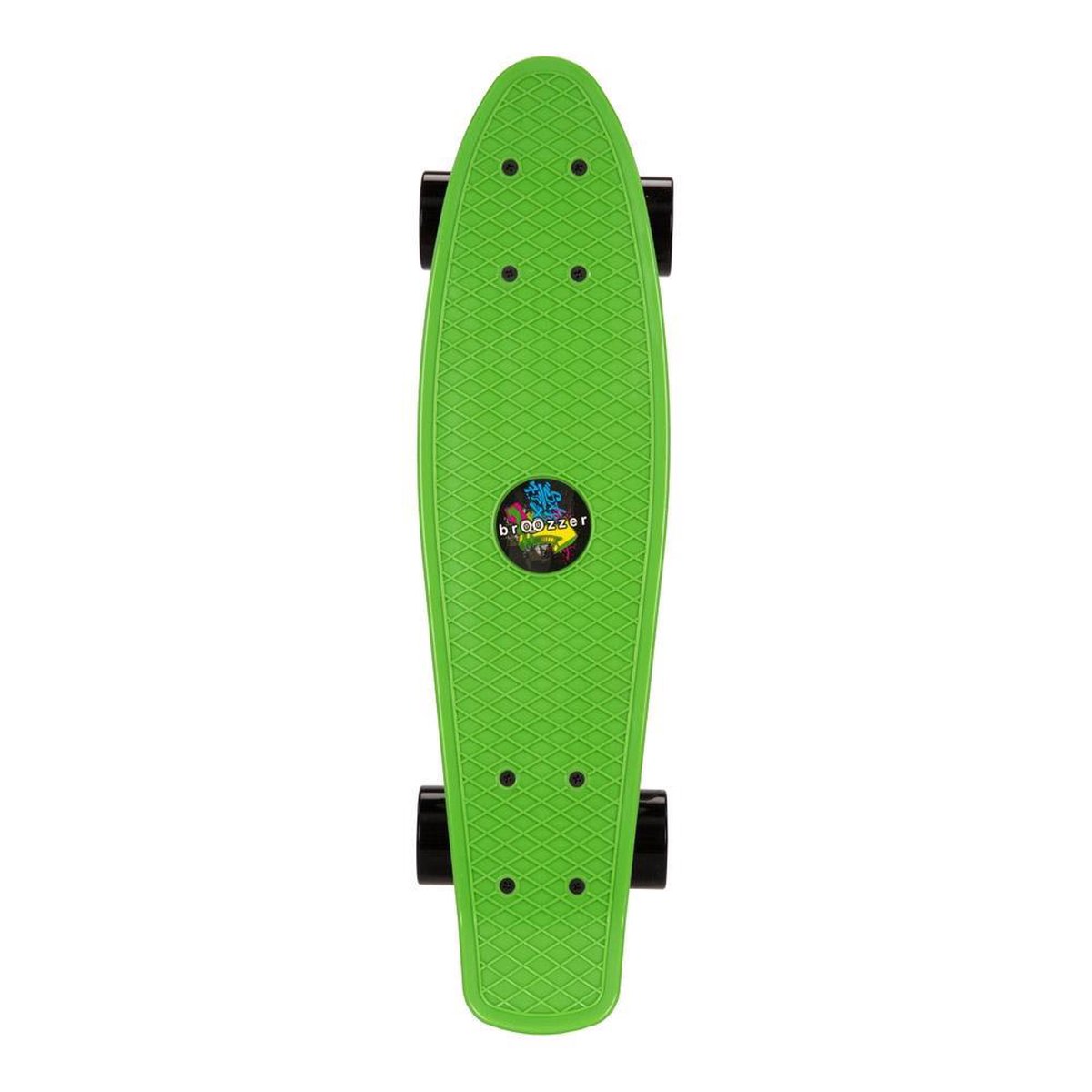Broozzer Kunststof - ABEC 7 lagers - 22,5” – Flipgrip-board – Skateboard / Kickboard - NEON GROEN
