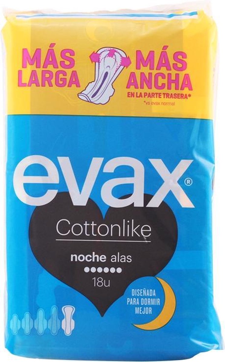 Indasec Evax Cottonlike Night With Wings Serviettes Sanitaires 18 Unités |  bol.com