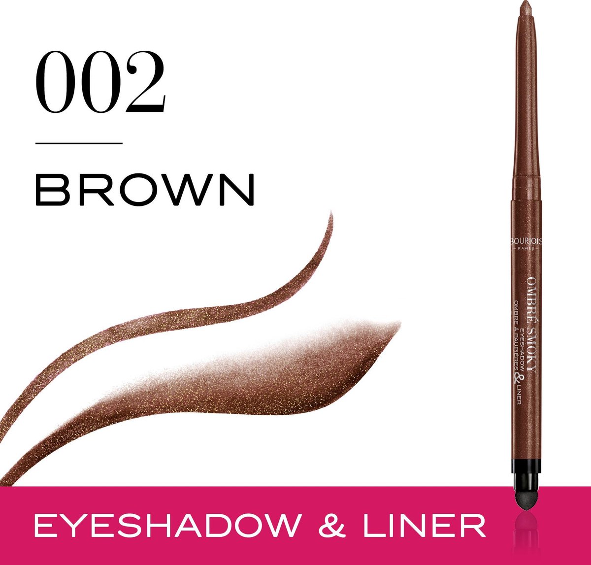 Bruine Bourjois Ombré Smoky oogschaduw en liner met punt en smudge tool.