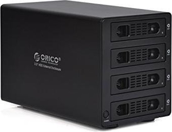 extreem generatie Vrijgekomen Orico Harde schijf behuizing 4x 3.5" SATA HDD/SSD - Aluminium - Zwart | bol .com