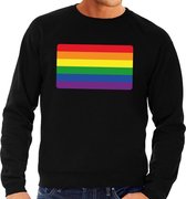 Gay pride regenboog vlag sweater zwart voor heren S