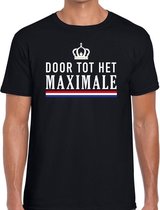 Zwart Door het Maximale t-shirt - Shirt voor heren - Koningsdag kleding XXL