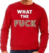 What the Fuck tijgerprint tekst sweater rood XL