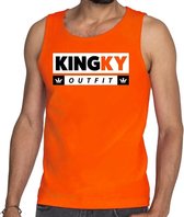 Oranje Kingky outfit tanktop / mouwloos shirt - Singlet voor heren - Koningsdag kleding M