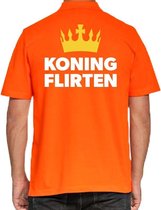 Koningsdag poloshirt / polo t-shirt Koning Flirten oranje heren - Koningsdag personeel shirts XL