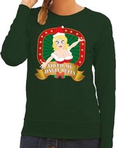 Foute kersttrui / sweater - groen - Touch my Jingle Bells voor dames XL (42)