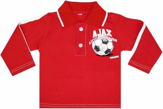Baby polo ajax longsleeves rood little soccer fan maat 86/92
