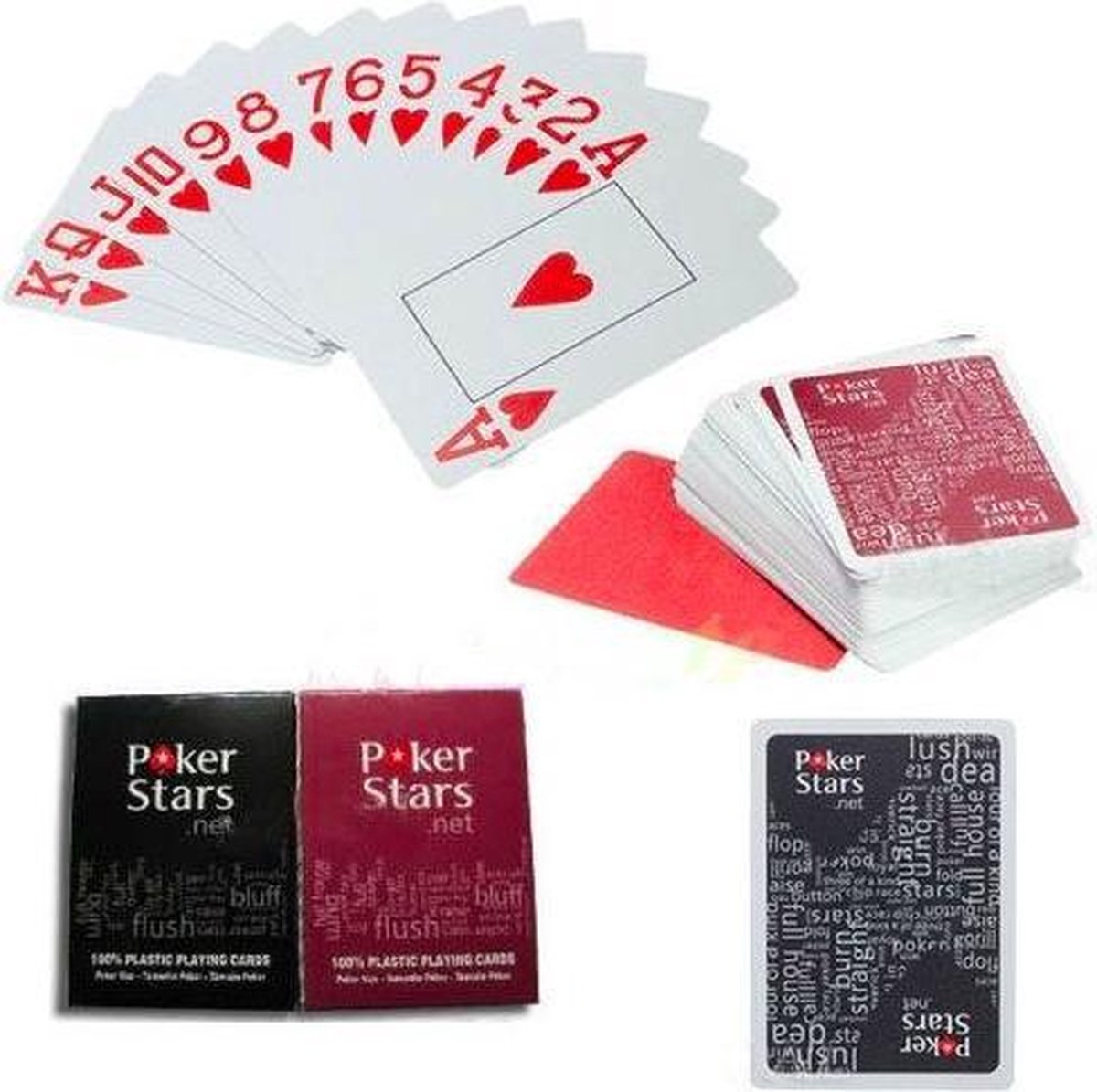 Formuleren De waarheid vertellen marathon Pokerstars professionele plastic poker kaarten | 2 paar Speelkaarten | Rood  & Zwart |... | bol.com