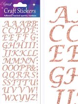 Autocollants Alphabet Or Rose lettre italique (par feuille)