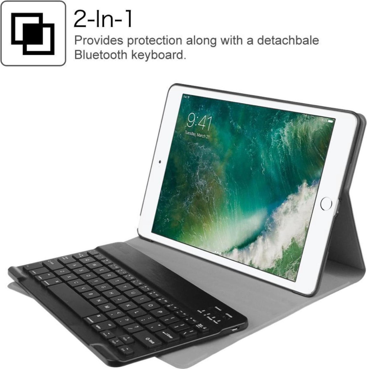 Hoes met Toetsenbord geschikt voor iPad Pro 9.7 inch - Book Case Cover  Zwart | bol