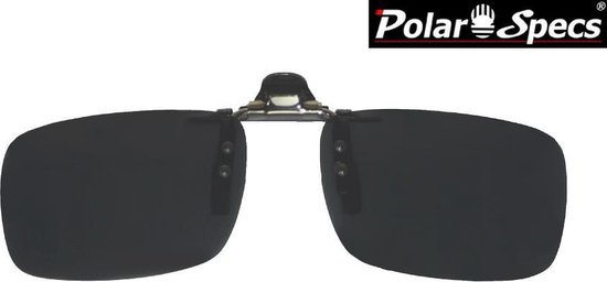 Polar Specs® 33x119 mm. Aluminium Opklapbare Voorhanger - Clip on Zonnebril - Brilclip - Voorzetbril - Polarized - Unisex