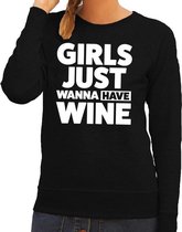 Girls just wanna have Fun tekst sweater zwart voor dames M