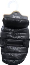 Manteau pour chien en nylon matelassé noir, 45 cm.