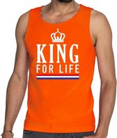 Oranje King for life tanktop / mouwloos shirt - Singlet voor heren - Koningsdag kleding XL