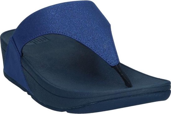 Fitflop Dames Lulu Shimmer Toe Post - blauw - maat 41 - FitFlop