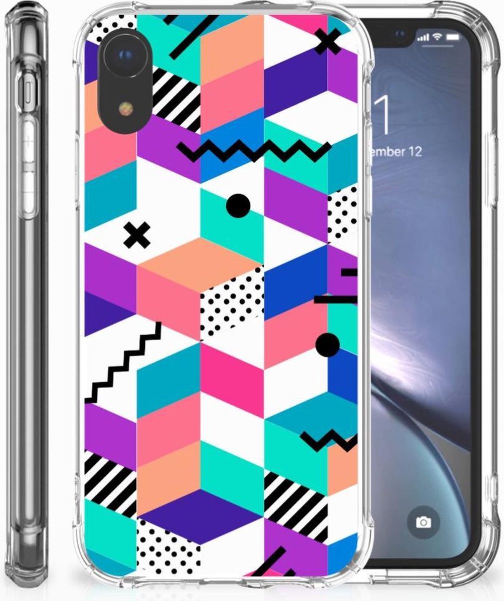 Apple iPhone Xr Shockproof Case Blokken Kleurrijk