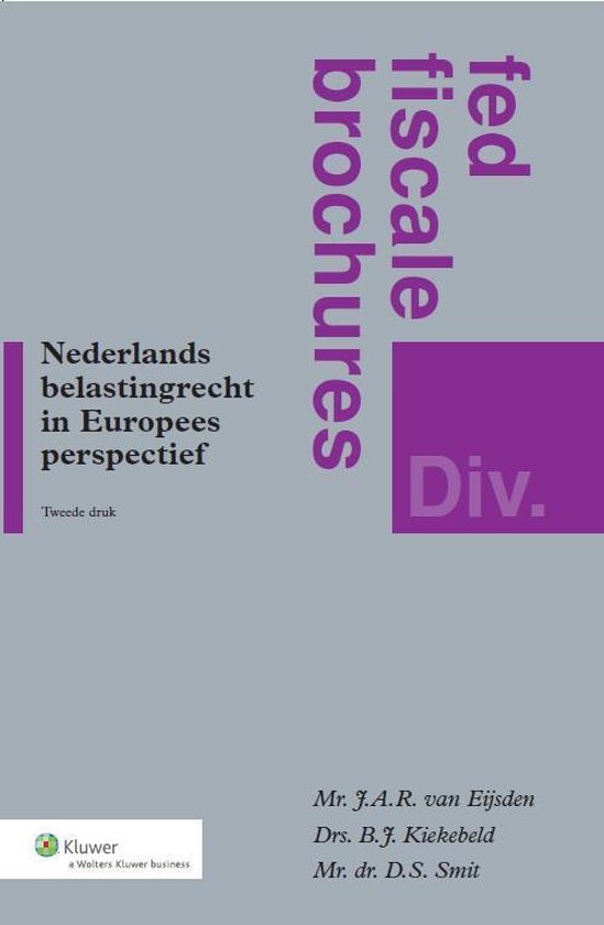 Fed's fiscale brochures - Nederlands belastingrecht in Europ ... - cover
