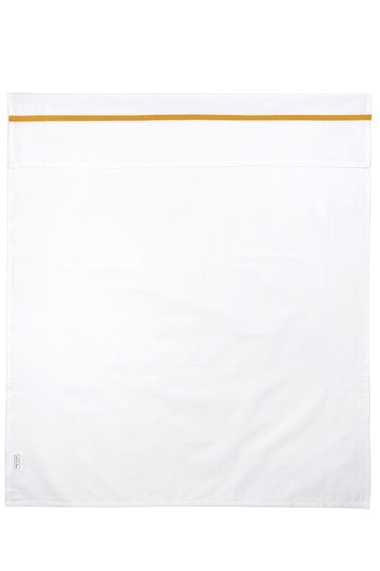 Meyco wieglaken wit met bies - 75 x 100 cm - okergeel
