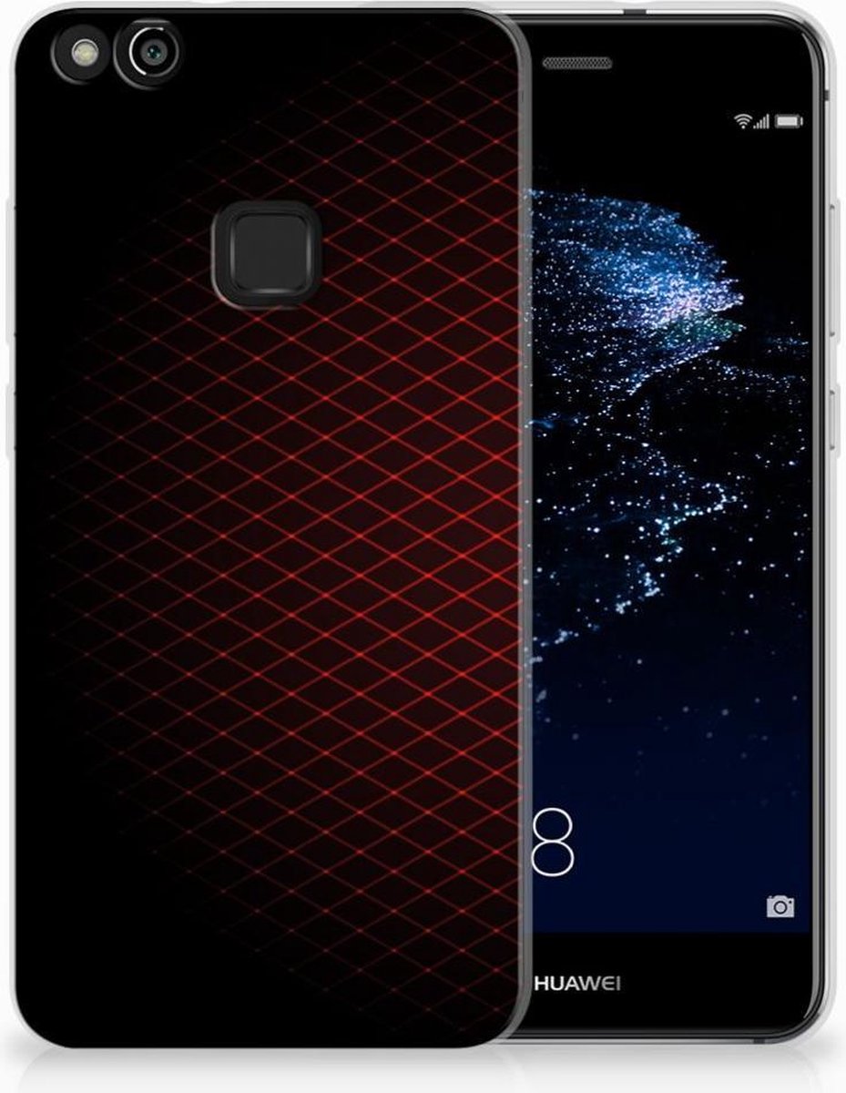 Huawei P10 Lite TPU bumper Geruit Rood