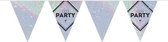 Vlaggenlijn Lets party feest slinger holografisch 10 meter - Disco/glitter party decoratie