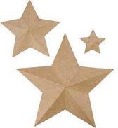 Sterren, h: 11+19,5+31,5 cm, 3stuks