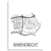 DesignClaud Barendrecht Plattegrond poster  - A3 + Fotolijst zwart (29,7x42cm)