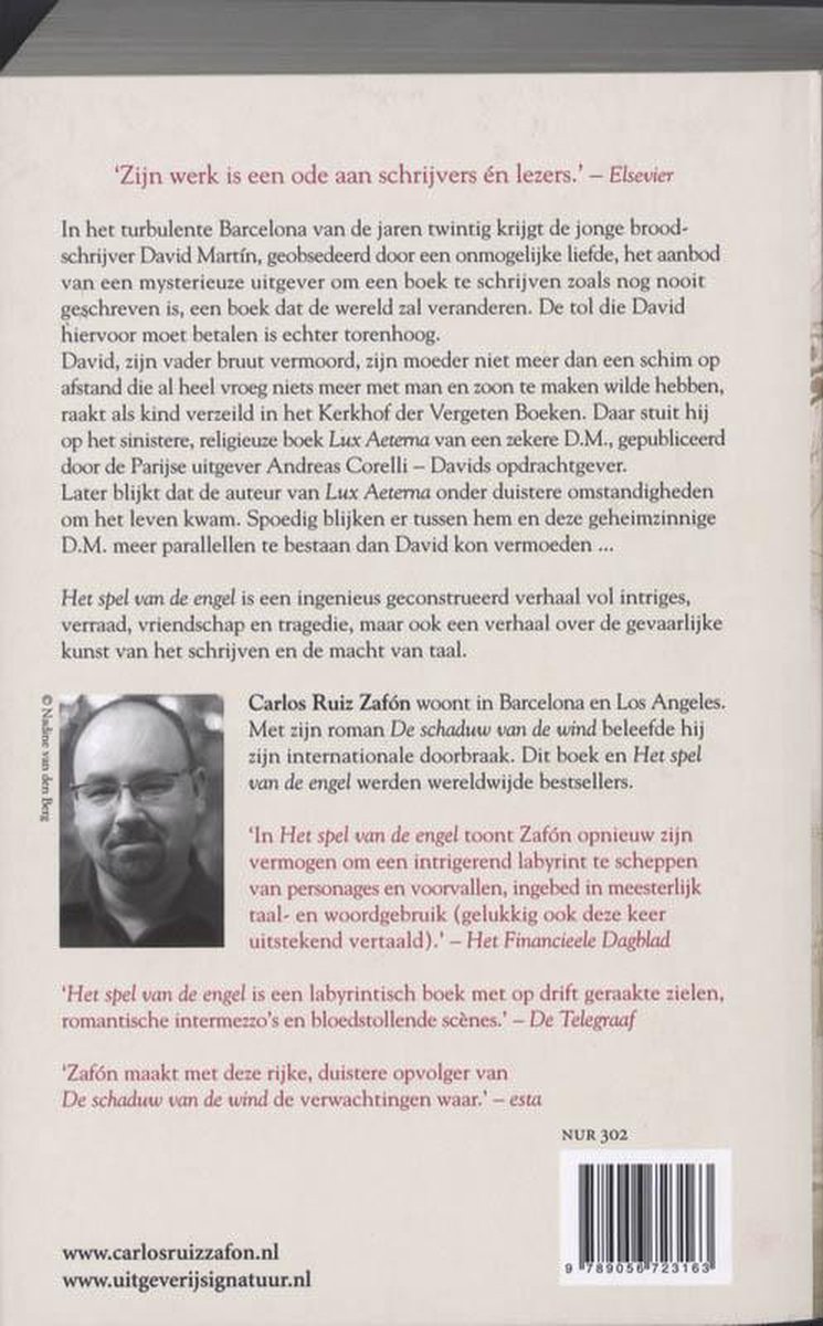Het spel van de engel - back cover